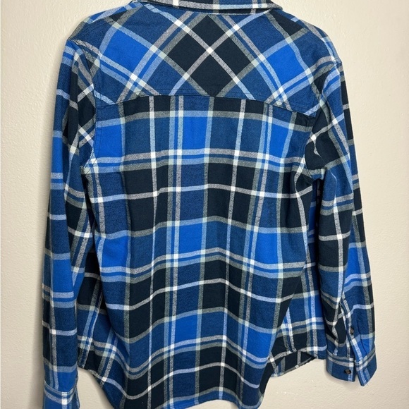 Aritzia TNA Oversized Blue Long Sleeve Flannel Organic Cotton - Picture 11 of 14